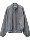 Alexander Wang Leather Track Jacket In Grey