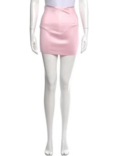 Pre-owned Alexander Wang Leather Trim Embellishment Midi Length Skirt In Pink