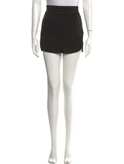 Pre-owned Alexander Wang Leather Trim Embellishment Mini Skirt In Black