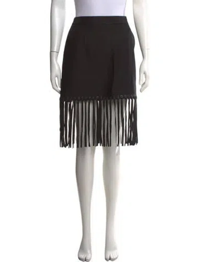 Pre-owned Alexander Wang Leather Trim Embellishment Mini Skirt In Black