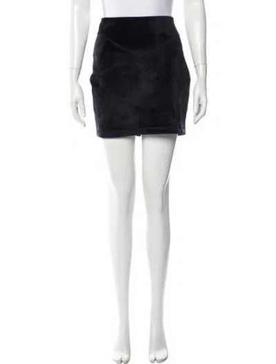 Pre-owned Alexander Wang Leather Trim Embellishment Mini Skirt In Black