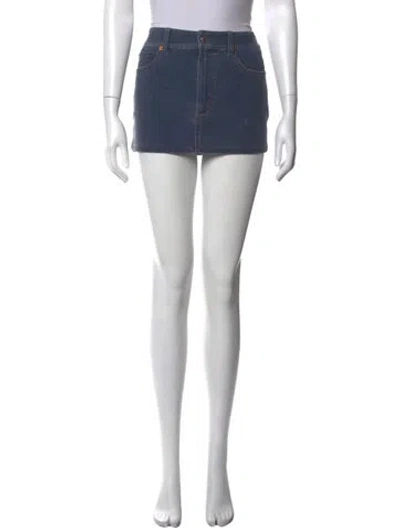 Pre-owned Alexander Wang Leather Trim Embellishment Mini Skirt In Brown