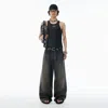 Alexander Wang Leather Trompe-l'oeil Denim Jeans In Black