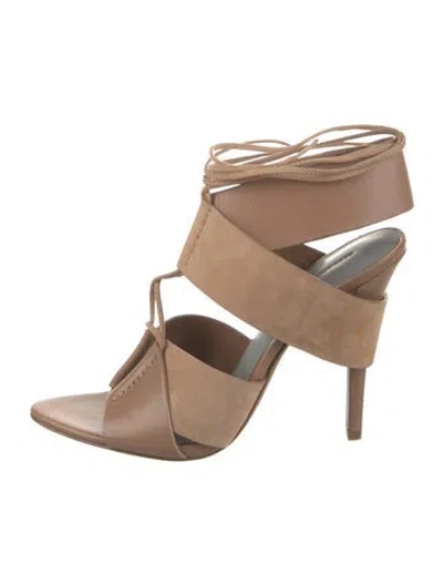 Pre-owned Alexander Wang Leather T-strap Sandals In Brown