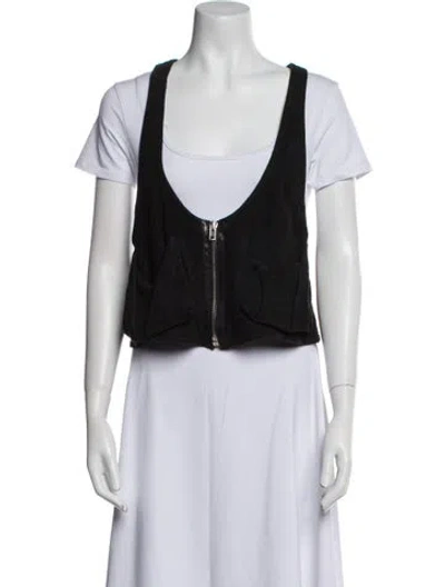 Pre-owned Alexander Wang Leather Vest In Black