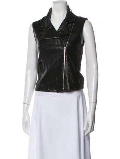 Pre-owned Alexander Wang Leather Vest In Black