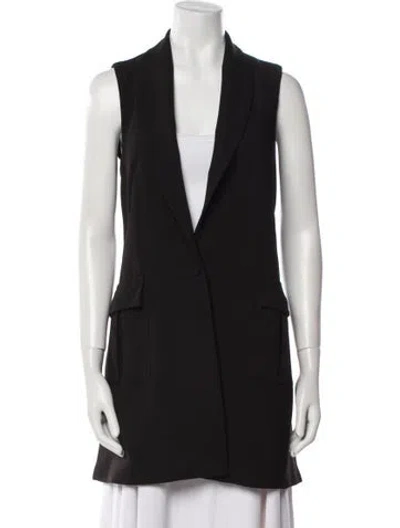 Pre-owned Alexander Wang Leather V-neck Tunic In Black