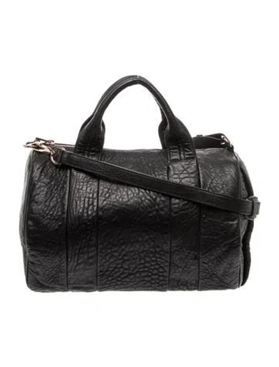 Pre-owned Alexander Wang Leather Weekender Bag In Black