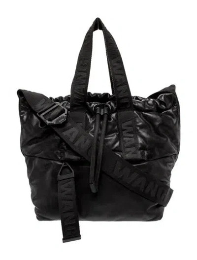 Pre-owned Alexander Wang Leather Weekender Bag In Black