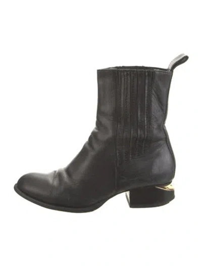 Pre-owned Alexander Wang Leather Western Boots In Black