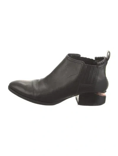 Pre-owned Alexander Wang Leather Western Boots In Black