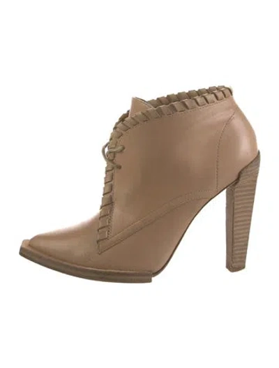 Pre-owned Alexander Wang Leather Whipstitch Trim Pumps In Neutrals