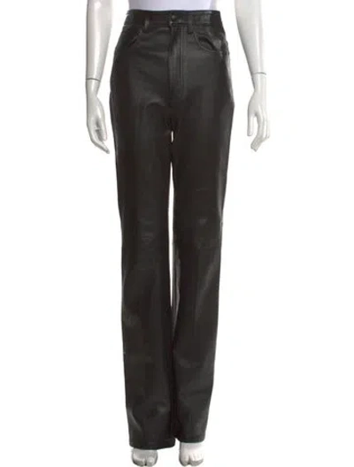 Pre-owned Alexander Wang Leather Wide Leg Pants In Black