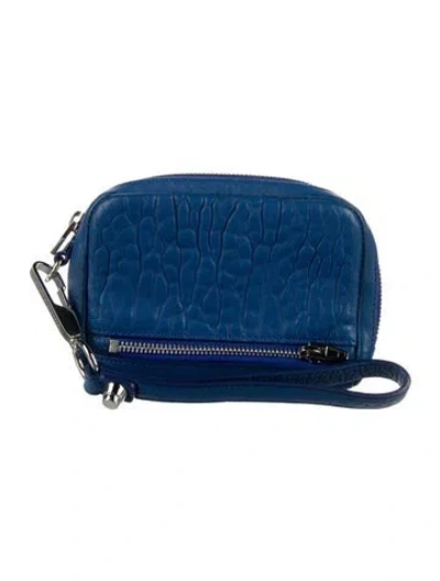 Pre-owned Alexander Wang Leather Wristlet In Blue