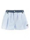 Alexander Wang Light Blue Denim Waist Shorts In Light Blue