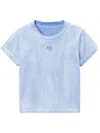 Alexander Wang Light Blue Distressed T-shirt In Blue