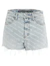 Alexander Wang Light Blue High Waist Shorts In Light Blue