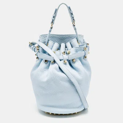 Alexander Wang Light Blue Pebbled Leather Diego Bucket Bag In Pattern