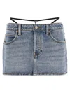 Alexander Wang Short Denim Skirt With Pockets And Loops In Light Blue