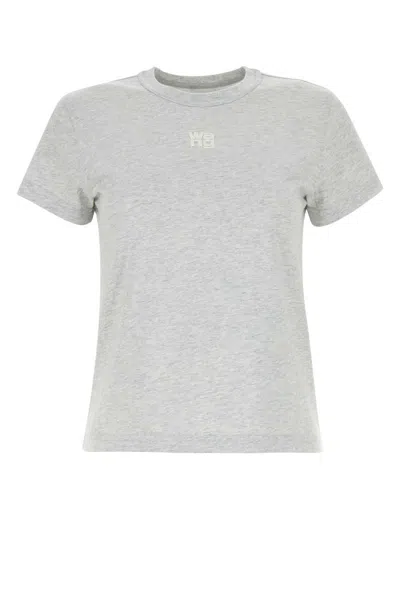 Alexander Wang Light Grey Cotton T-shirt In Light Heather Grey