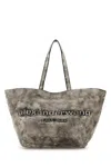 Alexander Wang Light Grey Leather Small Punch Shopping Bag In Gray