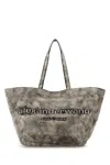 Alexander Wang Light Grey Leather Small Punch Shopping Bag In Gray