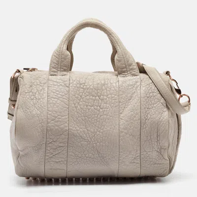 Pre-owned Alexander Wang Light Grey Pebbled Leather Rocco Bag