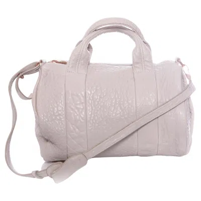 Pre-owned Alexander Wang , Light Grey Rockie Bag With Rose Coloured Studs. In Red