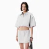 Alexander Wang Light Grey Striped Pique Polo