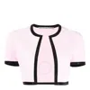Alexander Wang Light Pink Compact Nylon Cropped Cardigan In Pink