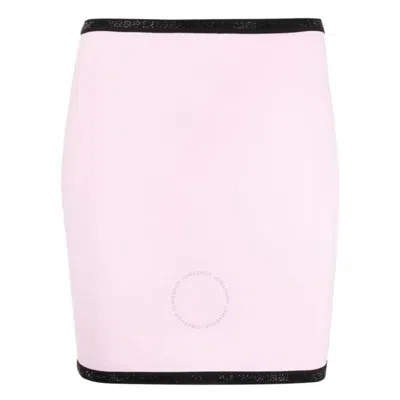 ALEXANDER WANG ALEXANDER WANG LIGHT PINK CONTRAST-TRIM MINI SKIRT