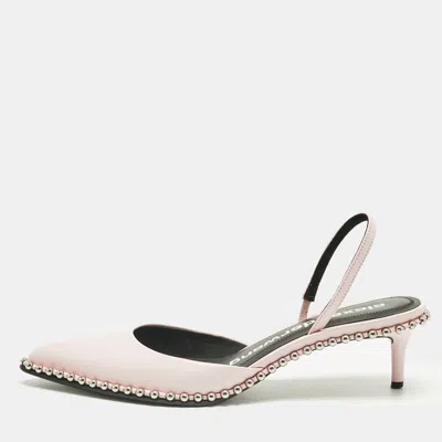 Alexander Wang Light Pink Leather Nova Studded Rina Slingback Pumps