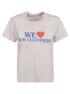 ALEXANDER WANG LIGHT PINK T-SHIRT WITH SLOGAN PRINT