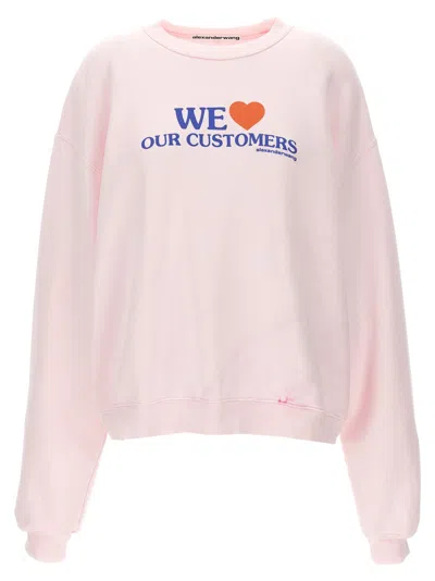 ALEXANDER WANG PASTEL PINK COTTON SWEATSHIRT