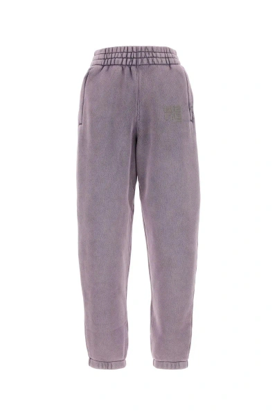 Alexander Wang Lilac Cotton Blend Joggers In A Acid Pink Lavender