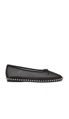 Alexander Wang Lina Studded Mesh Ballet Flats In 黑色