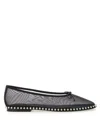 Alexander Wang Lina Studded Mesh Ballet Flats In Black