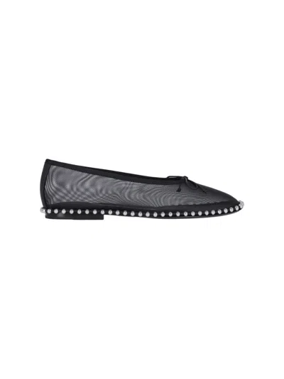 ALEXANDER WANG LINA" STUDDED MESH BALLERINAS - BLACK
