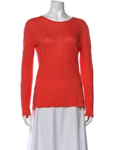 Pre-owned Alexander Wang Linen Crew Neck Top In Orange