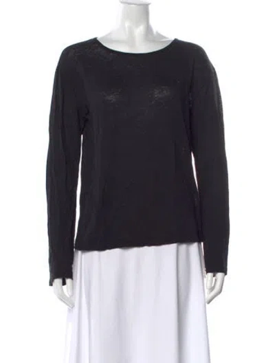 Pre-owned Alexander Wang Linen Crew Neck T-shirt In Black