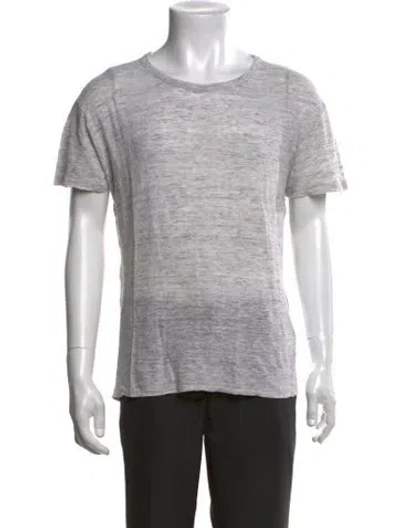 Pre-owned Alexander Wang Linen Crew Neck T-shirt In Grey