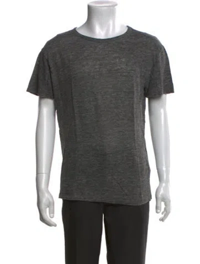 Pre-owned Alexander Wang Linen Crew Neck T-shirt In Grey