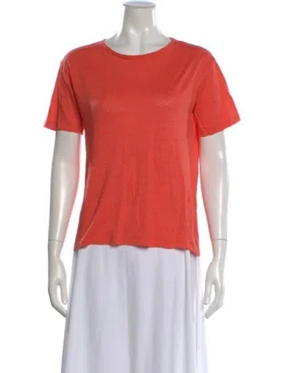 Pre-owned Alexander Wang Linen Crew Neck T-shirt In Red