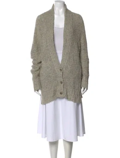 Pre-owned Alexander Wang Linen Open Front Sweater In Gray