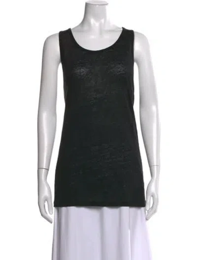 Pre-owned Alexander Wang Linen Scoop Neck Top In Black