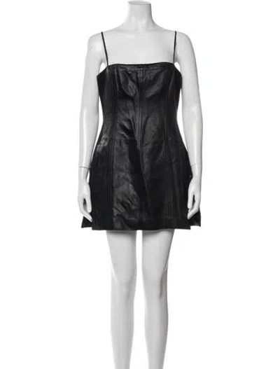 Pre-owned Alexander Wang Linen Square Neckline Jumpsuit In Black