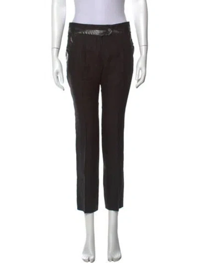 Pre-owned Alexander Wang Linen Straight Leg Pants In Black