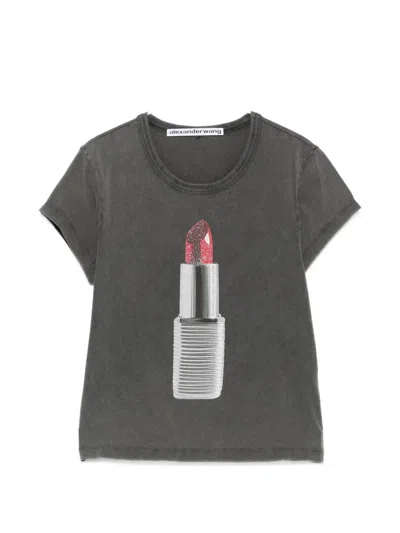 Alexander Wang Lipstick Graphic Baby T-shirt In Brown