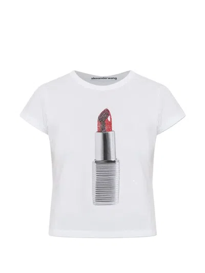 Alexander Wang Lip-stick-print T-shirt In White