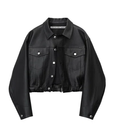 Alexander Wang Locomotive Leather Jacket In Black